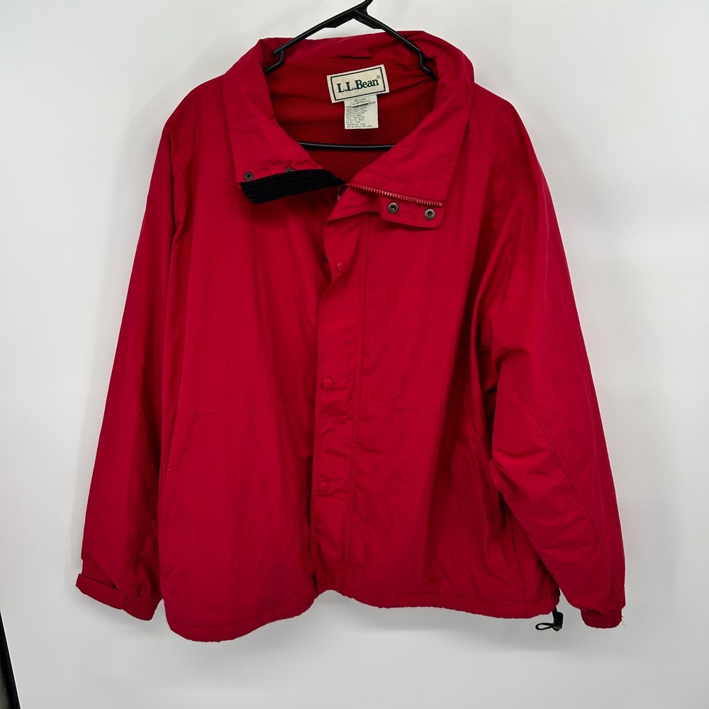 LL Bean Men's Extra Large Red Nylon Anorak Jacket